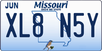 MO license plate XL8N5Y