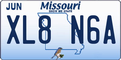 MO license plate XL8N6A