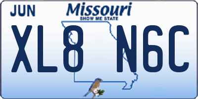 MO license plate XL8N6C