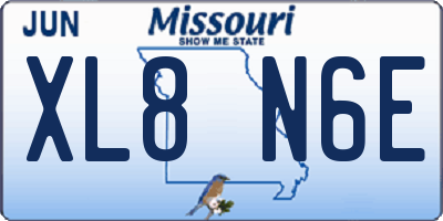 MO license plate XL8N6E