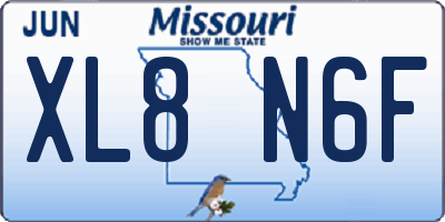 MO license plate XL8N6F