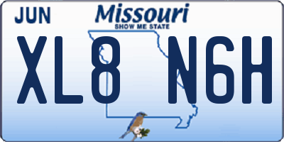 MO license plate XL8N6H