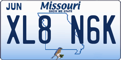 MO license plate XL8N6K