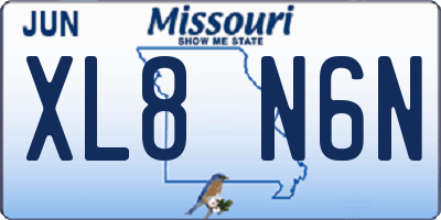 MO license plate XL8N6N