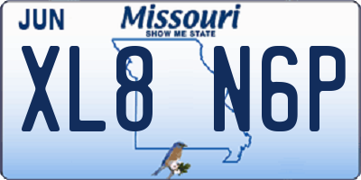 MO license plate XL8N6P