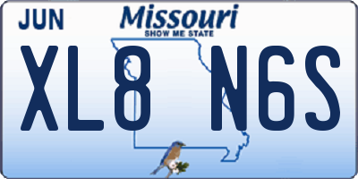 MO license plate XL8N6S