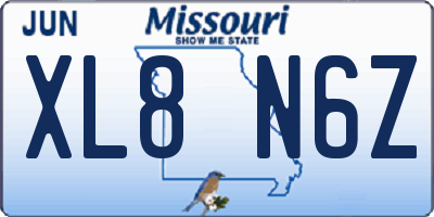 MO license plate XL8N6Z