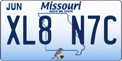MO license plate XL8N7C
