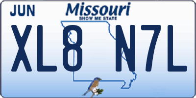 MO license plate XL8N7L