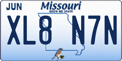 MO license plate XL8N7N