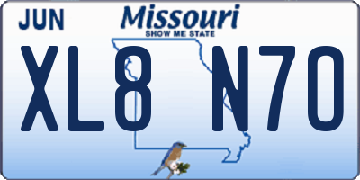 MO license plate XL8N7O