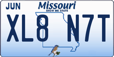 MO license plate XL8N7T