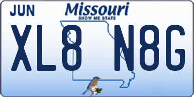 MO license plate XL8N8G