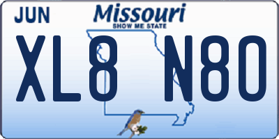 MO license plate XL8N8O