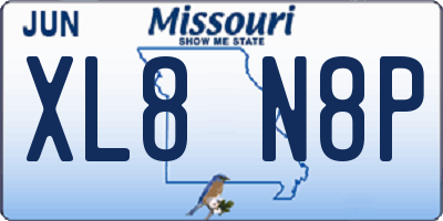 MO license plate XL8N8P