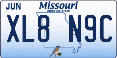 MO license plate XL8N9C