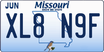 MO license plate XL8N9F