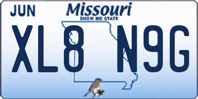MO license plate XL8N9G