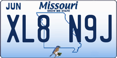 MO license plate XL8N9J