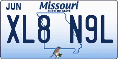 MO license plate XL8N9L