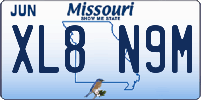 MO license plate XL8N9M