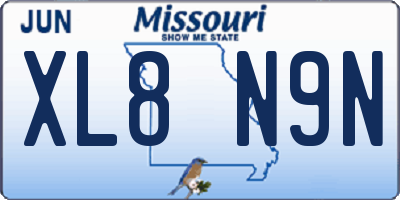 MO license plate XL8N9N