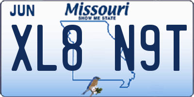 MO license plate XL8N9T