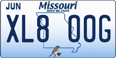 MO license plate XL8O0G