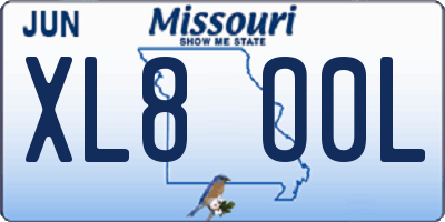 MO license plate XL8O0L