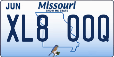 MO license plate XL8O0Q