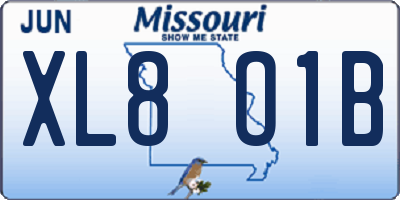 MO license plate XL8O1B
