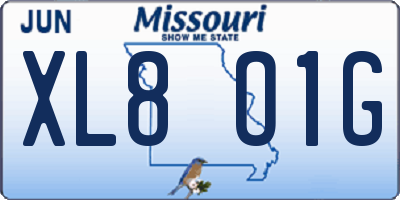 MO license plate XL8O1G