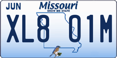 MO license plate XL8O1M