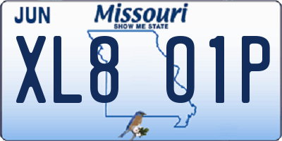 MO license plate XL8O1P