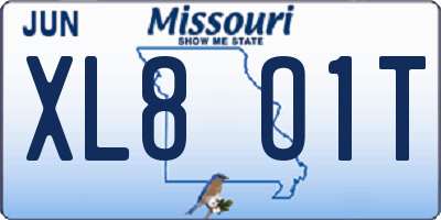 MO license plate XL8O1T