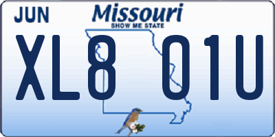 MO license plate XL8O1U