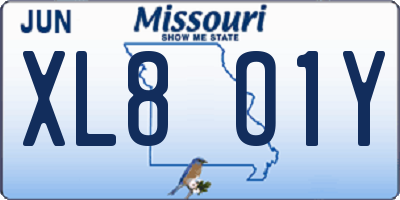 MO license plate XL8O1Y