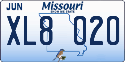 MO license plate XL8O2O