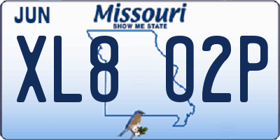 MO license plate XL8O2P