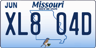 MO license plate XL8O4D