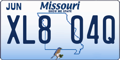 MO license plate XL8O4Q