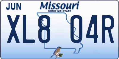 MO license plate XL8O4R