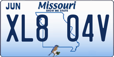 MO license plate XL8O4V