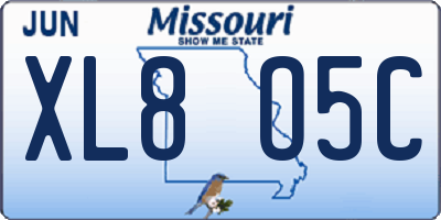 MO license plate XL8O5C
