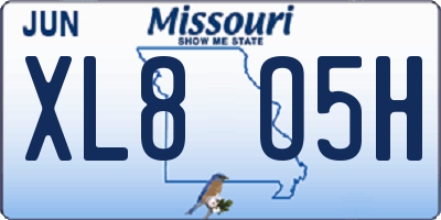 MO license plate XL8O5H