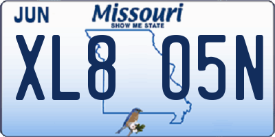 MO license plate XL8O5N