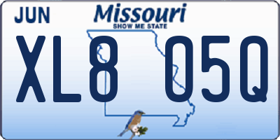 MO license plate XL8O5Q