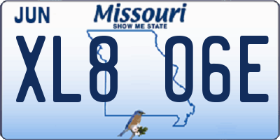 MO license plate XL8O6E