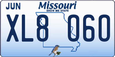 MO license plate XL8O6O