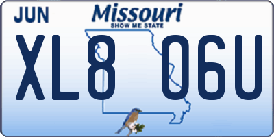 MO license plate XL8O6U